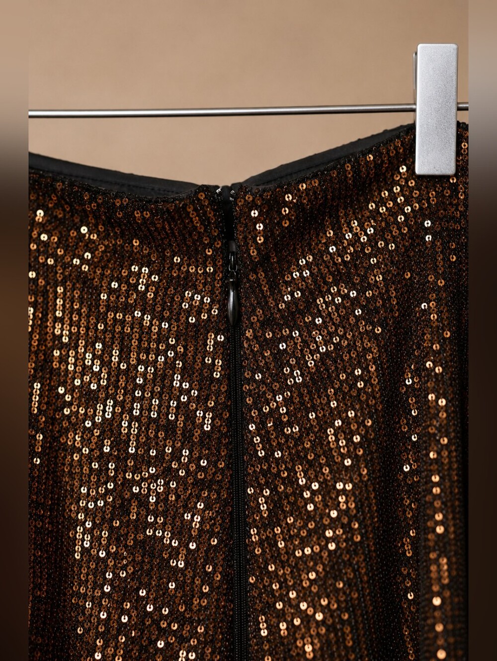 CHICME Bronze Sequin Wide Leg Pants Women's Medium Glam Party Evening Palazzo - Picture 7 of 9